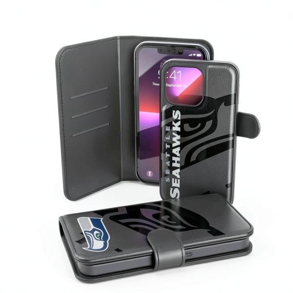 Seattle Seahawks iPhone Wallet Case 13 by Keyscaper Multicolor Leather-0