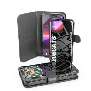 Keyscaper Ohio Bobcats iPhone Wallet Case 15 PU Leather Cash Pocket-0